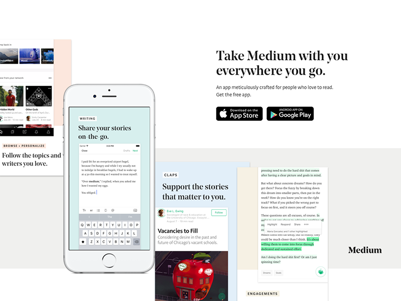 Download Medium App by Darshita Mistry for Medium on Dribbble