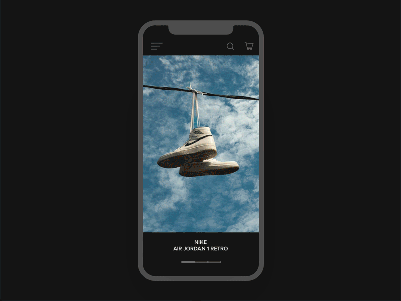 Mobile E-Commerce app design gif product sneakers ui ux
