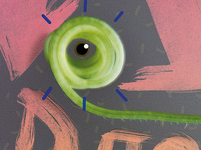 Poster detail crop eye green lettering poster rough sketch type typography