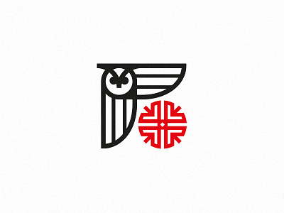 Owl / Б bird cyrillic logo mark owl vector Б
