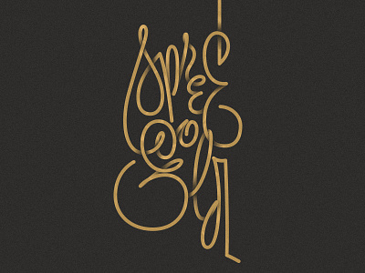 Spreegold lettering mural proposal restaurant type wall
