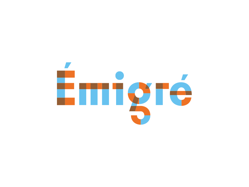 Émigré bauhaus geometric lettering type vector