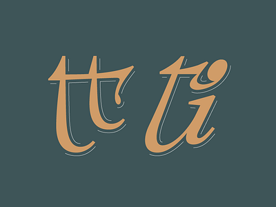 ti tt cursive italic lettering liga type