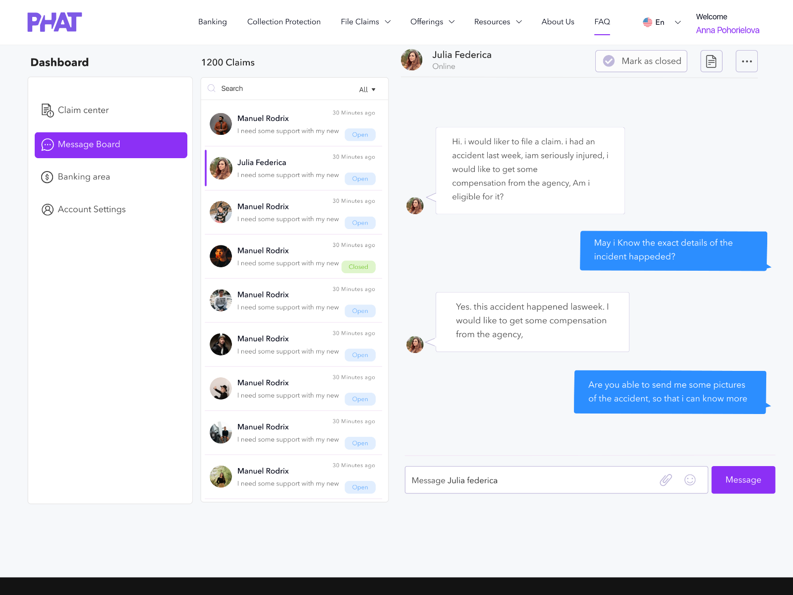 phat Ai chat screen by Amal Joy Maliakkal on Dribbble