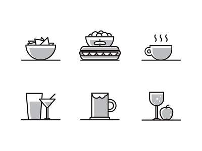 Food Icons beer drink food menu restaurant