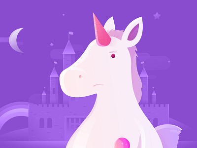 Unicorn castle illustration lollipop unicorn.