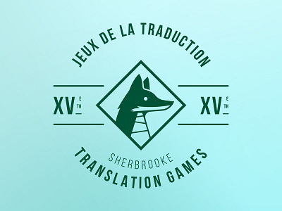 jeux de la traduction - translation games babel badge fox fox logo green seal