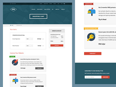 Shopping Cart for Web Hosting Company