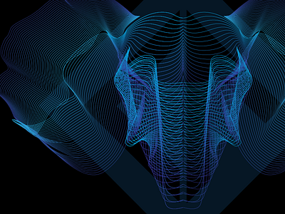 Elephant animal blue digital art elephant icon line lines logo vector x ray