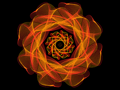 Energy Ball digital art flower icon illustrator kaleidoscope line lines logo mandala orange vector