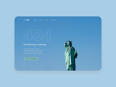 404 Page NewYork 008 404 city dailyui dailyui008 error missing new york statue of liberty webui