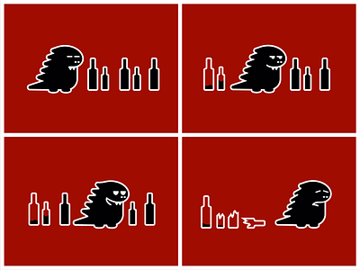 Godzilla BAR bar cartoon comics godzilla icon illustration logo story vector
