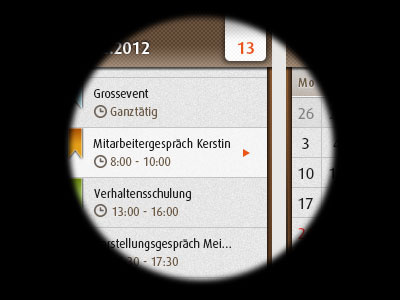 Calendar Snippet calendar ux