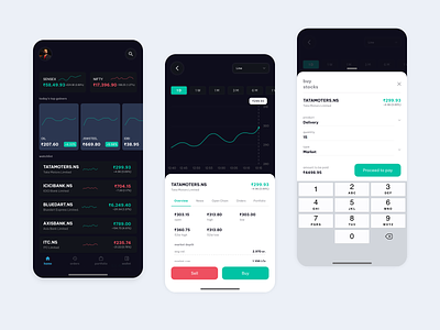 Stock Market App app clean crypto cryptocurrency finance financial invest investing investments mobile app mobile ui money statistics stock market stock trading stocks trade trading ui ux