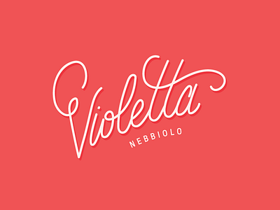 Violetta Wine Label Lettering bottle hand-lettering label lettering monoline packaging pink vector wine