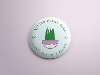 Don't Leaf Them Alone! button ceramics green illustration pin pink plant sticker mule vector