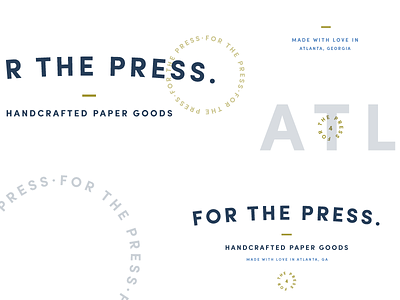 For The Press Branding Elements badge blue branding letterpress logo side project typography