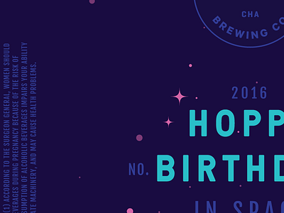 Hoppy Birthday in Space badge beer beer label craft homebrew label packaging space type typography wip