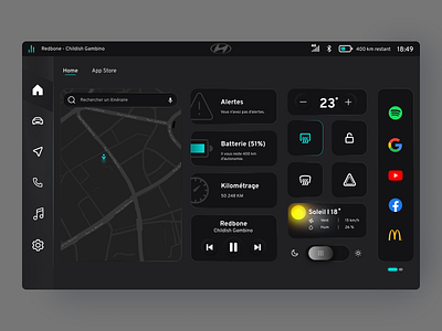 Smart Car : home and music interface design figma graphic design interface smart car ui