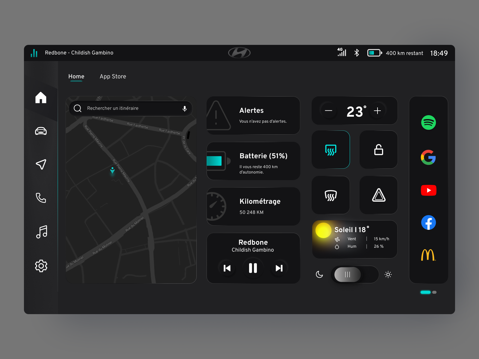 Smart Car : home and music interface by Jeanne Durand on Dribbble