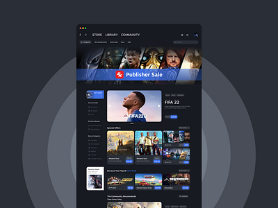 Steam — Gaming Web Design app clean dark design landing minimalistic modern redesign ui user interface web