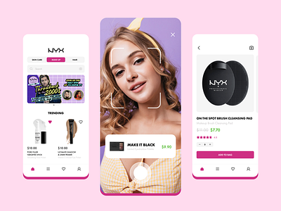 NYX — Cosmetic Brand Mobile App app cosmetic e commerce makeup minimalistic mobile modern shop store ui user interface