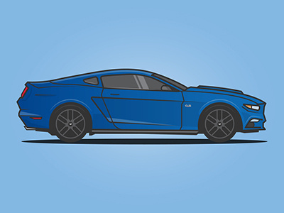 '15 Mustang blue car ford illustration mustang vector