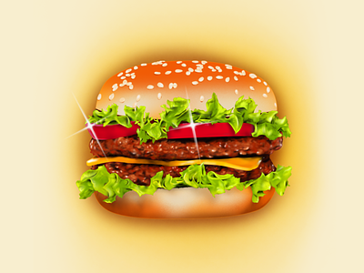Fries with that? 70s 80s airbrush food hamburger illustration photoshop retro design retroart retrowave visualdesign