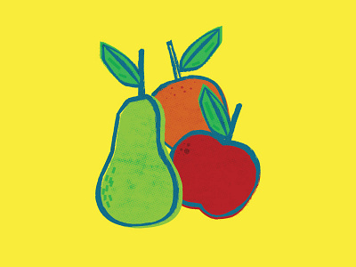 The apple of my pear color fruit illustration