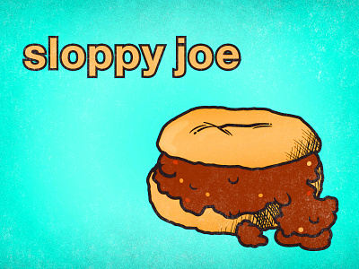 Sloppy Joe flash cards illustration junk food sloppy joe