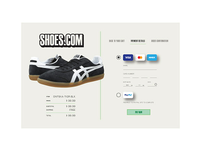 DailyUI 002 002 checkout credit card dailyui shoes