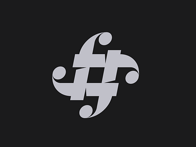 Four times F is a hashtag f hashtag letter logo