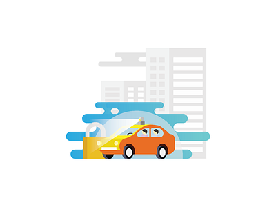 Illustration Style | Transport Management System brochure car city view flat style graphic design illustration styles isometric visual design