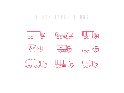 Truck Types Icon set art design experience food graphic iconography icons interface line