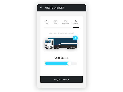 Request a truck android app application design grabhouse gui homescreen illustration interface minimal uiux user
