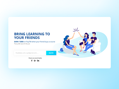 Refer A Friend clean design earn interaction refer ui ux