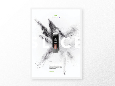 White SLICE black white branding design fitness heart layout minimal poster print product training typography