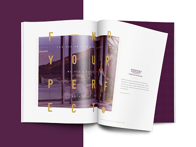 Find Your Perfect berkshire branding brochure find your perfect gold grid layout magazine print real estate spread white space