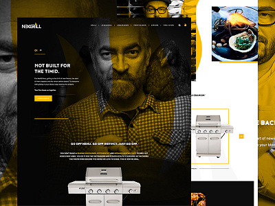 Throwback Wednesday. black and white black and yellow concept exploded grid flame food food photography grill typography ui ux web design