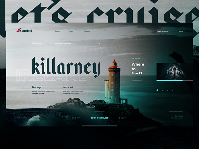 Let's Cruise. cruise design exploded grid grid ireland layout lighthouse travel typography ui ux unsplashed web design