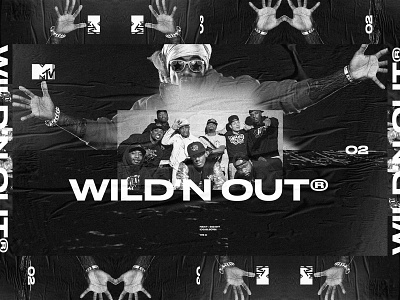 WILD'N OUT black and white dark exploded grid exploration grid grunge layers layout mtv noise poster typography ui ux web design