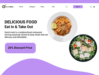 My first landing page for a food delivery service. desgn figma food app landing page product design