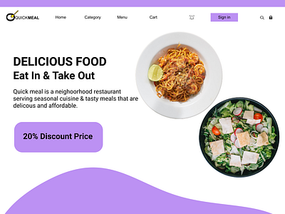 My first landing page for a food delivery service.