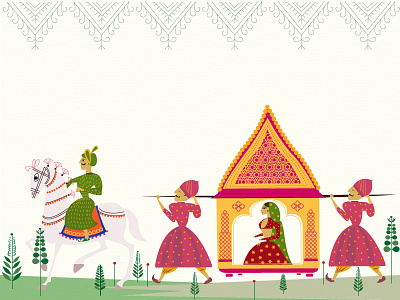 Celebration bridegroom celebration colors flatart illustration indianwedding