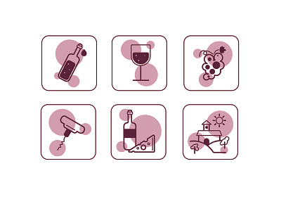 Simple wine icons design graphic design icons illustration vector