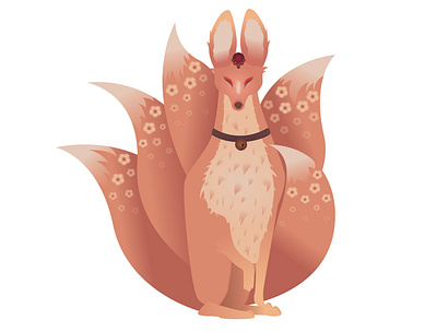 Divine kitsune ai design fox graphic design illu illustration kitsune vector