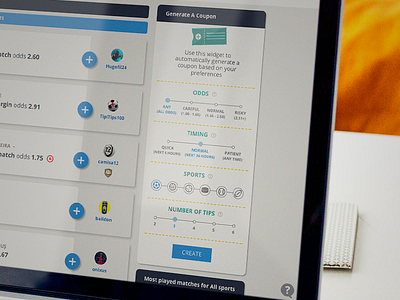 Coupon Widget betting coupons protipster ux widget