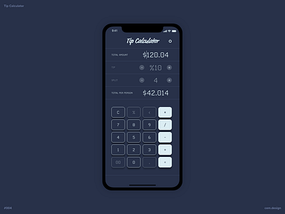 Daily UI #004 - Calculator adobe xd calculator daily challange daily ui ui design
