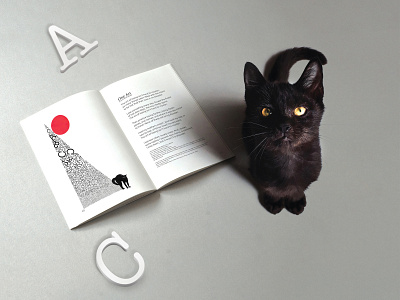 C . A . T | Poetry book amizing blackcat bookdesign cat catdesign design illustartion poetrybook red and black