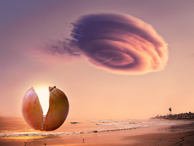 Surreal Fruits | art project 3d amazing apple art design digitalart fruit giantfruits hope photoshop sea sunset syrreal